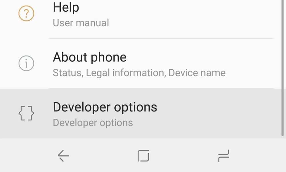 Developer Mode on Galaxy S9 and S9+